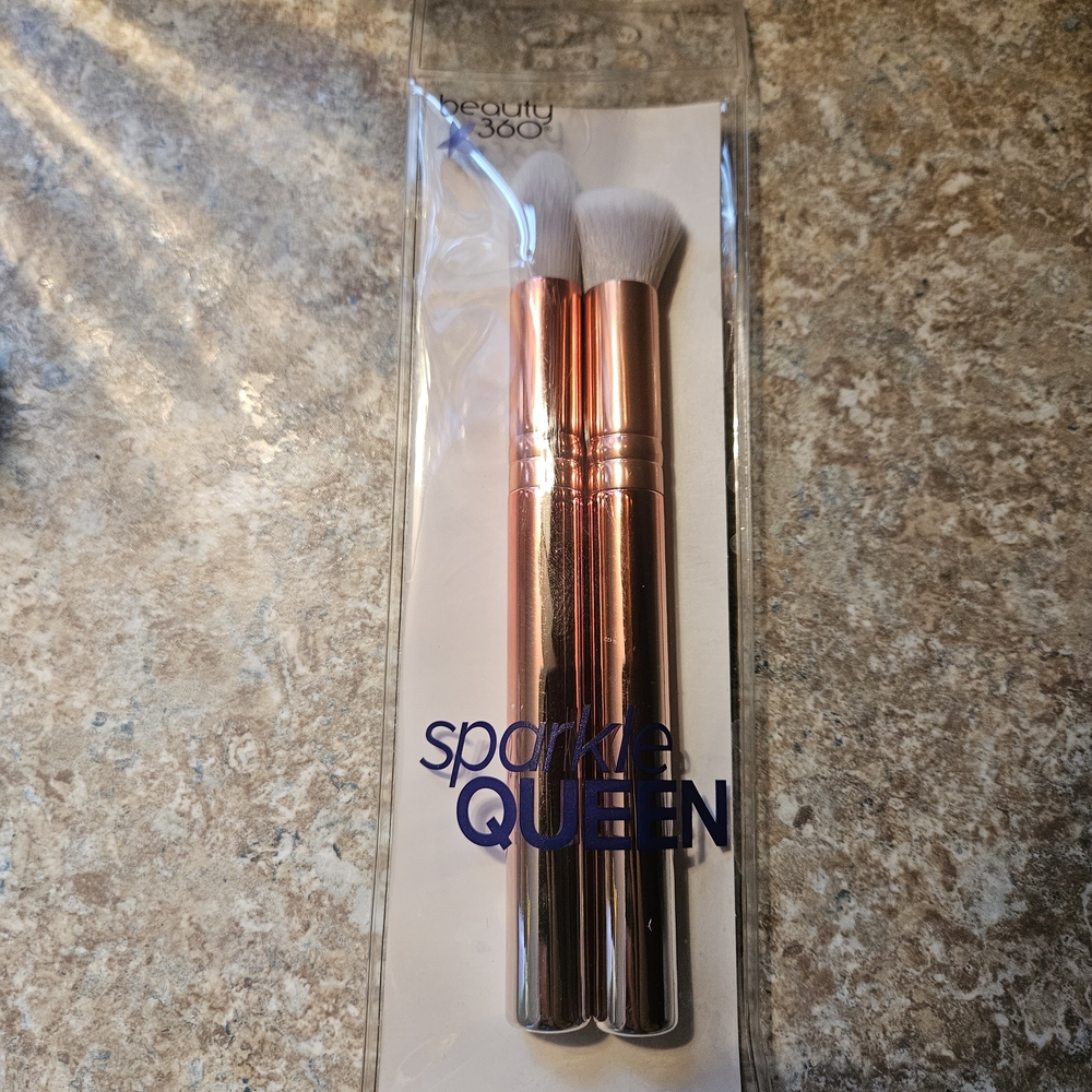 Beauty 360 Makeup Brush Duo - Rose Gold